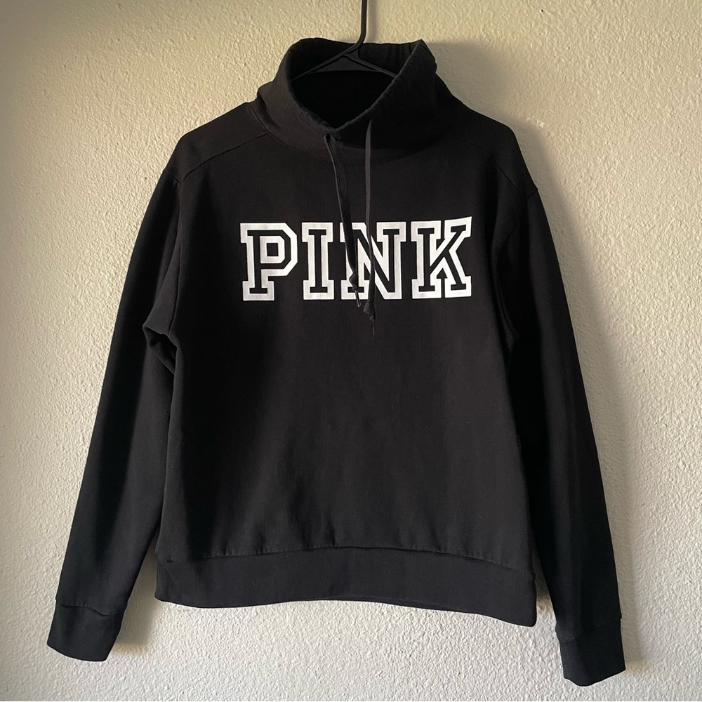 PINK Victoria’s Secret Everyday Cowl Neck Pullover Sweater Womens S Black Lounge